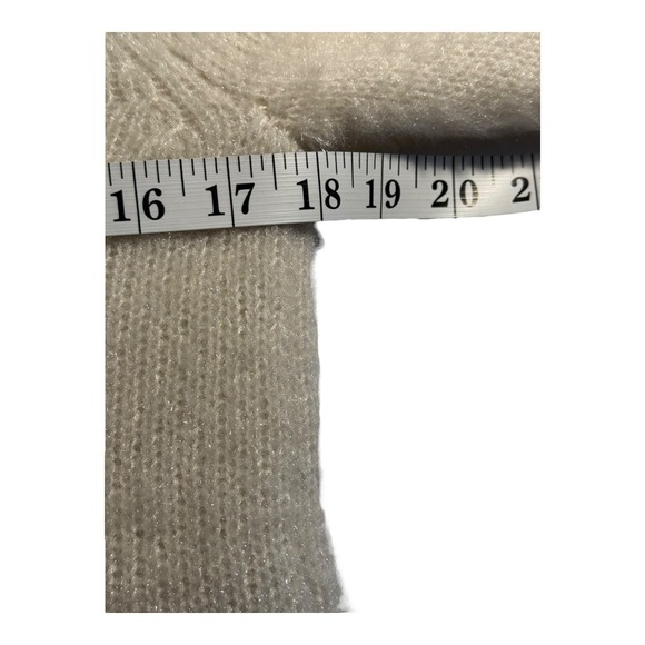 Ann Taylor Shimmery Fuzzy Knit Sweater 3/4 Sleeve Crew Neck Size Small - Picture 5 of 8